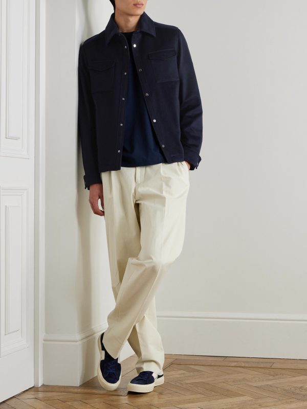 Wool and Cashmere-Blend Shirt Jacket - OU Wool and Cashmere-Blend Shirt Jacket - OU