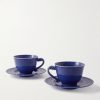 + Ginori Set of Two Porcelain Tea Cups and Saucers - BK + Ginori Set of Two Porcelain Tea Cups and Saucers - BK