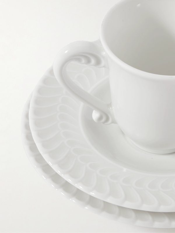 Porcelain Set of Two Espresso Cups and Saucers - CU Porcelain Set of Two Espresso Cups and Saucers - CU