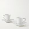 Porcelain Set of Two Espresso Cups and Saucers Porcelain Set of Two Espresso Cups and Saucers