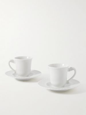 Porcelain Set of Two Espresso Cups and Saucers Porcelain Set of Two Espresso Cups and Saucers