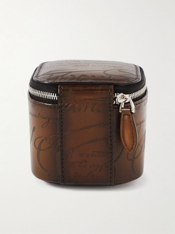 Scritto Leather Watch Case - BK