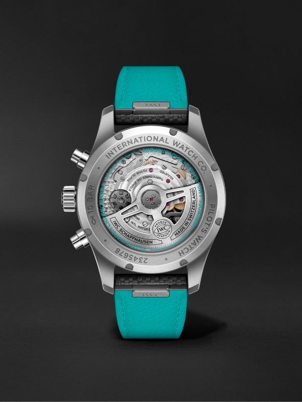 Pilot's Watch Mercedes-AMG Petronas Formula One™ Team Edition Automatic Chronograph 41mm Titanium and Leather Watch, Ref. No. IW388108 - BK Pilot's Watch Mercedes-AMG Petronas Formula One™ Team Edition Automatic Chronograph 41mm Titanium and Leather Watch, Ref. No. IW388108 - BK