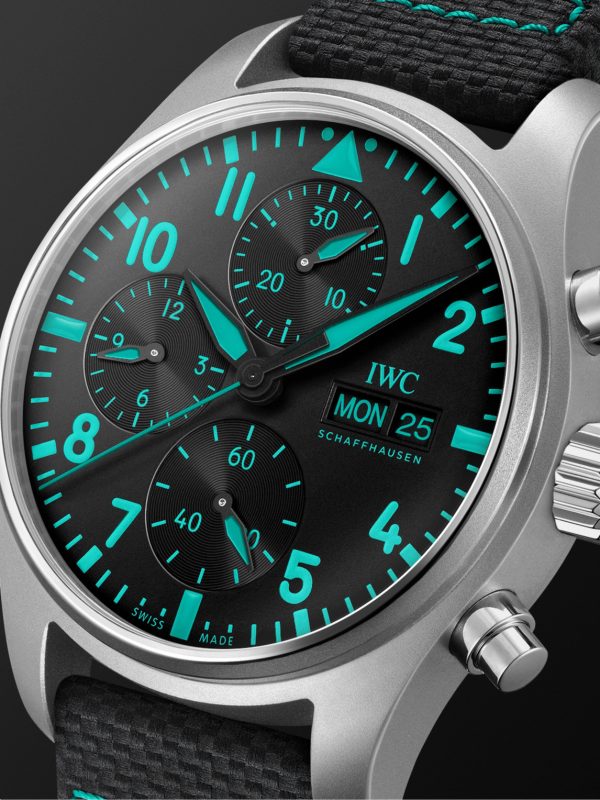 Pilot's Watch Mercedes-AMG Petronas Formula One™ Team Edition Automatic Chronograph 41mm Titanium and Leather Watch, Ref. No. IW388108 - CU Pilot's Watch Mercedes-AMG Petronas Formula One™ Team Edition Automatic Chronograph 41mm Titanium and Leather Watch, Ref. No. IW388108 - CU