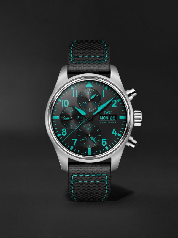 Pilot's Watch Mercedes-AMG Petronas Formula One™ Team Edition Automatic Chronograph 41mm Titanium and Leather Watch, Ref. No. IW388108 Pilot's Watch Mercedes-AMG Petronas Formula One™ Team Edition Automatic Chronograph 41mm Titanium and Leather Watch, Ref. No. IW388108