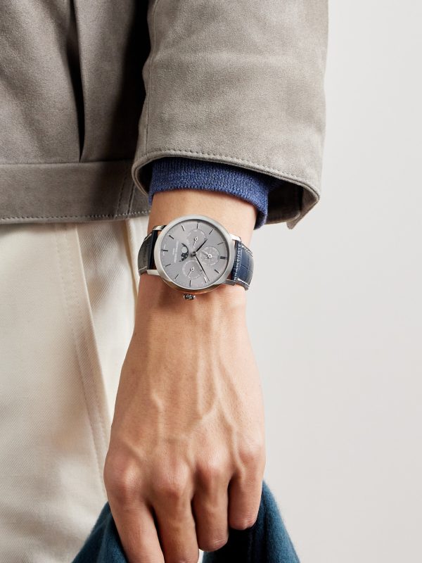 Slimline Automatic Perpetual Calendar Moon-Phase 42mm Stainless Steel and Leather Watch, Ref. No. FC-775G4S6 - OU Slimline Automatic Perpetual Calendar Moon-Phase 42mm Stainless Steel and Leather Watch, Ref. No. FC-775G4S6 - OU