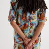 Camp-Collar Printed Cotton-Seersucker Shirt - BK