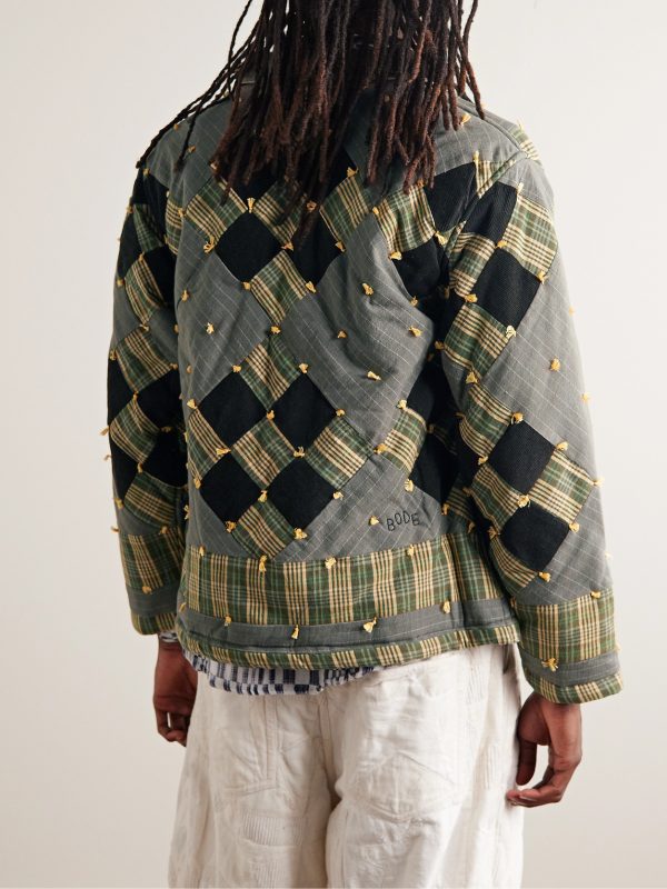 Patchwork Corduroy-Trimmed Cotton Jacket - BK Patchwork Corduroy-Trimmed Cotton Jacket - BK