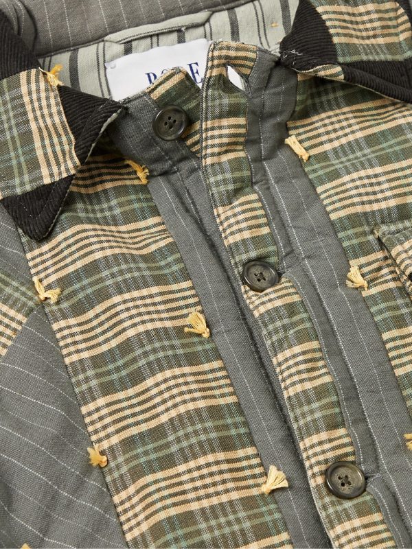 Patchwork Corduroy-Trimmed Cotton Jacket - CU Patchwork Corduroy-Trimmed Cotton Jacket - CU