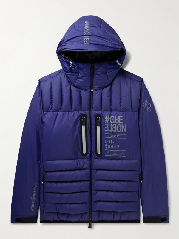 Monthey Logo-Print Quilted Ripstop Hooded Down Ski Jacket Monthey Logo-Print Quilted Ripstop Hooded Down Ski Jacket