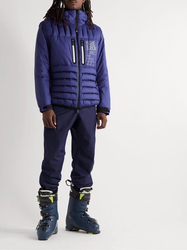 Monthey Logo-Print Quilted Ripstop Hooded Down Ski Jacket - OU Monthey Logo-Print Quilted Ripstop Hooded Down Ski Jacket - OU