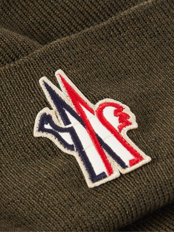 Appliquéd Ribbed Wool Beanie - CU Appliquéd Ribbed Wool Beanie - CU