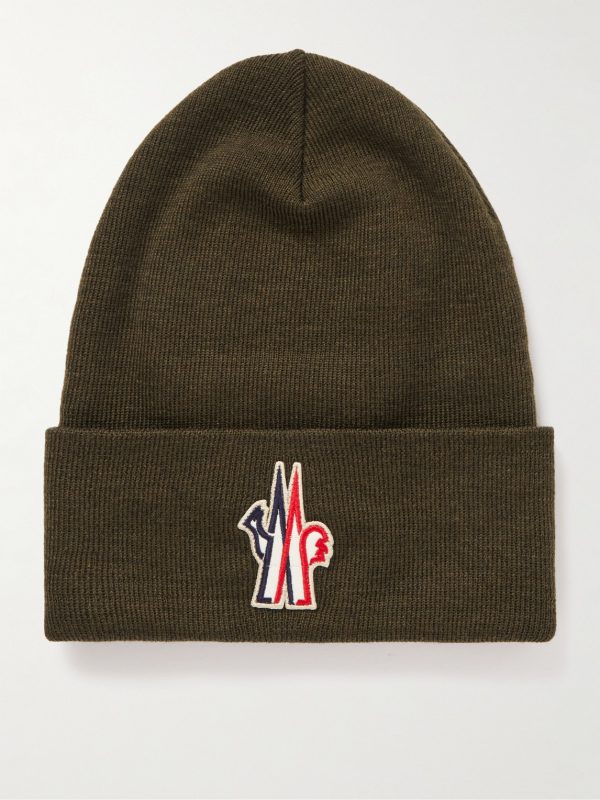 Appliquéd Ribbed Wool Beanie Appliquéd Ribbed Wool Beanie