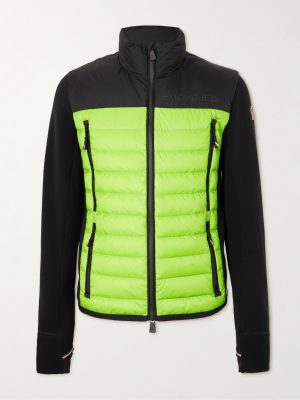 Quilted Panelled Jersey Down Ski Jacket