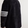 Oversized Striped Shearling Jacket - BK Oversized Striped Shearling Jacket - BK