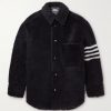 Oversized Striped Shearling Jacket Oversized Striped Shearling Jacket