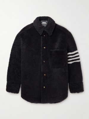 Oversized Striped Shearling Jacket Oversized Striped Shearling Jacket