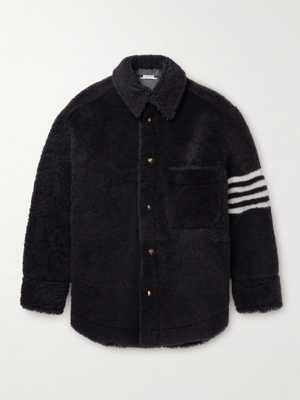Oversized Striped Shearling Jacket Oversized Striped Shearling Jacket