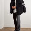 Oversized Striped Shearling Jacket - OU Oversized Striped Shearling Jacket - OU