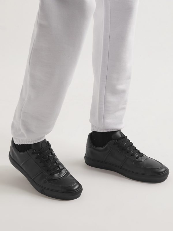 Neue York Logo-Appliquéd Leather Sneakers - E1 Neue York Logo-Appliquéd Leather Sneakers - E1