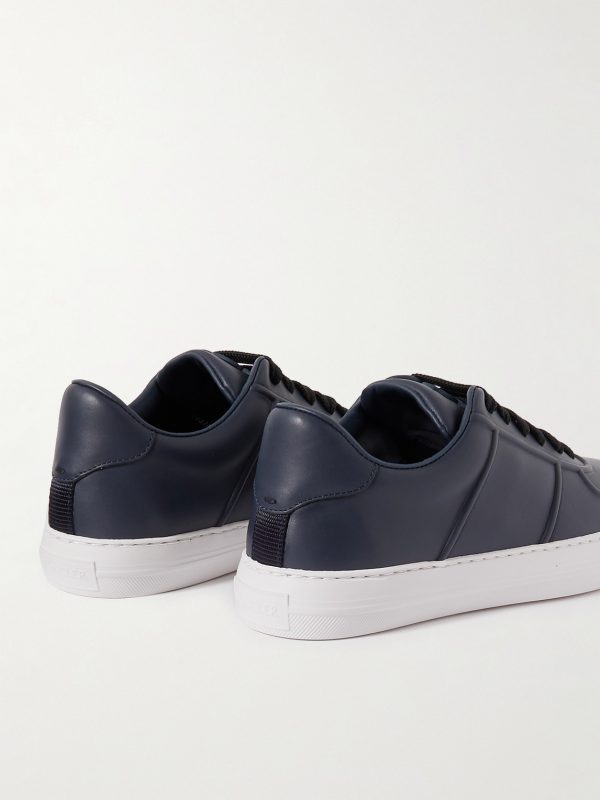 Neue York Logo-Appliquéd Leather Sneakers - BK Neue York Logo-Appliquéd Leather Sneakers - BK