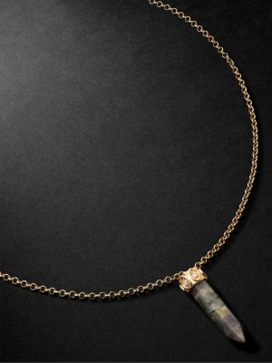 Gold, Labdradorite and Diamond Necklace Gold, Labdradorite and Diamond Necklace