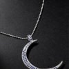 Large Moon White Gold Sapphire Necklace - CU Large Moon White Gold Sapphire Necklace - CU