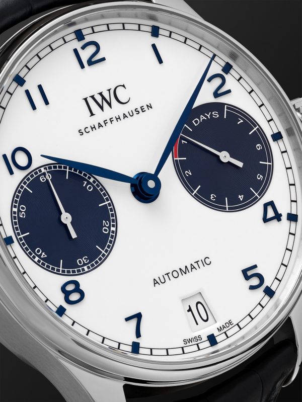 Portugieser Automatic 42.3mm Stainless Steel and Alligator Watch, Ref. No. IW500715 - CU Portugieser Automatic 42.3mm Stainless Steel and Alligator Watch, Ref. No. IW500715 - CU