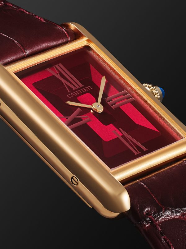 Tank Louis Cartier Hand-Wound 25.5mm 18-Karat Gold and Alligator Watch, Ref. No. WGTA0093 - CU Tank Louis Cartier Hand-Wound 25.5mm 18-Karat Gold and Alligator Watch, Ref. No. WGTA0093 - CU