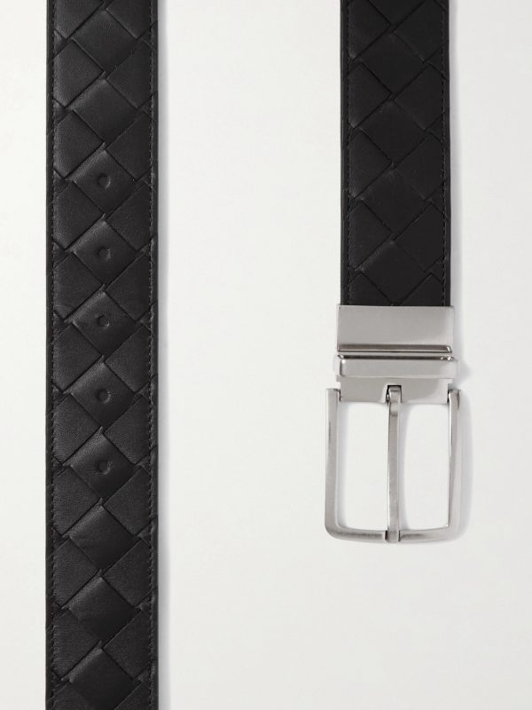 4cm Reversible Intrecciato Leather Belt - E1