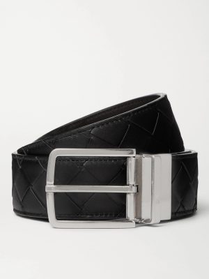 4cm Reversible Intrecciato Leather Belt 4cm Reversible Intrecciato Leather Belt