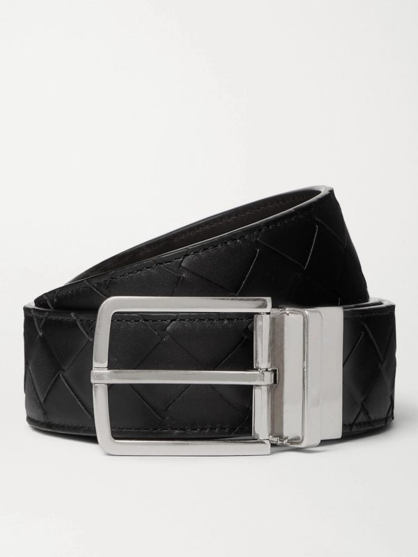 4cm Reversible Intrecciato Leather Belt