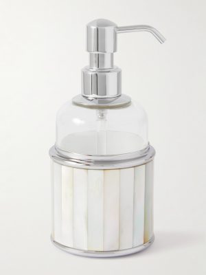 Glass, Mother-of-Pearl And Chrome-Plated Soap Dispenser