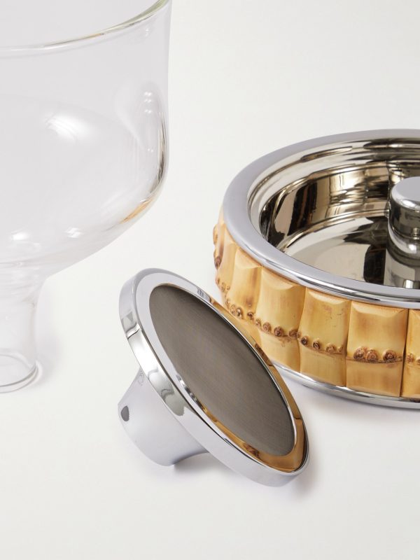 Stainless Steel, Bamboo and Glass Wine Filter - CU Stainless Steel, Bamboo and Glass Wine Filter - CU