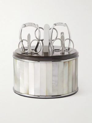 Mother-of-Pearl and Stainless Steel Manicure Set