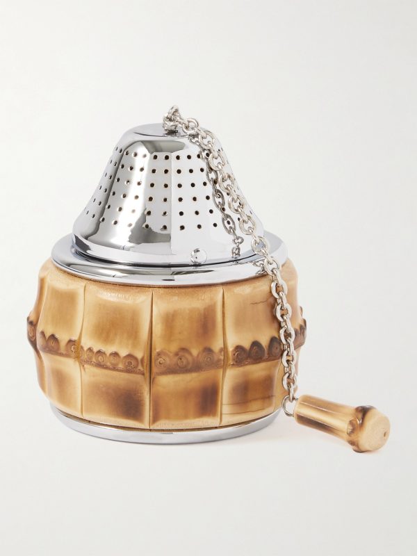 Bamboo and Chrome-Plated Tea Infuser