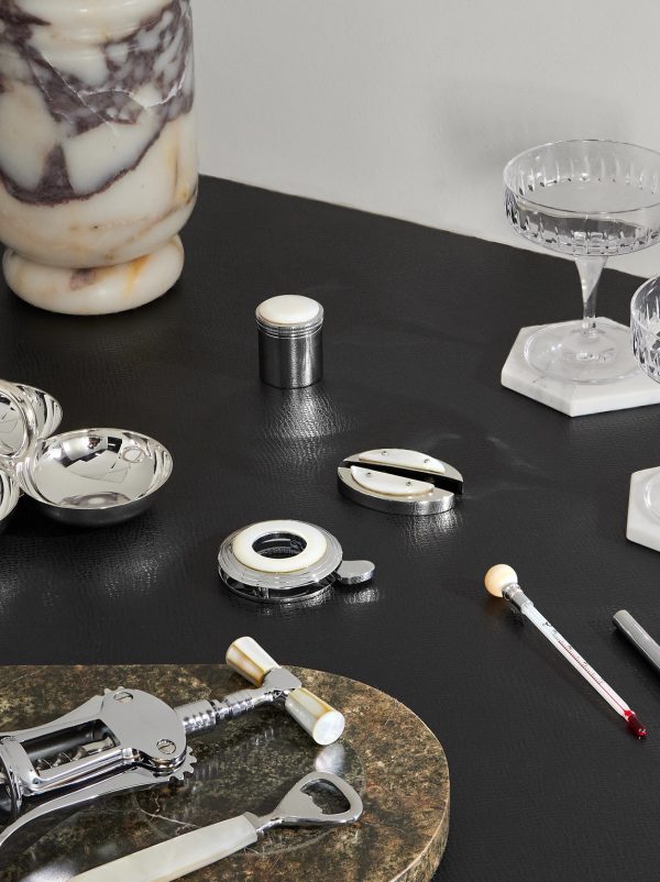 Large Stainless Steel and Mother-of-Pearl Wine Set - OU Large Stainless Steel and Mother-of-Pearl Wine Set - OU