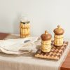 Brass, Bamboo and Iroko Cruet Set - OU