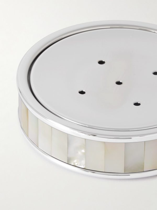 Stainless Steel, Mother-of-Pearl And Chrome-Plated Soap Tray - CU Stainless Steel, Mother-of-Pearl And Chrome-Plated Soap Tray - CU