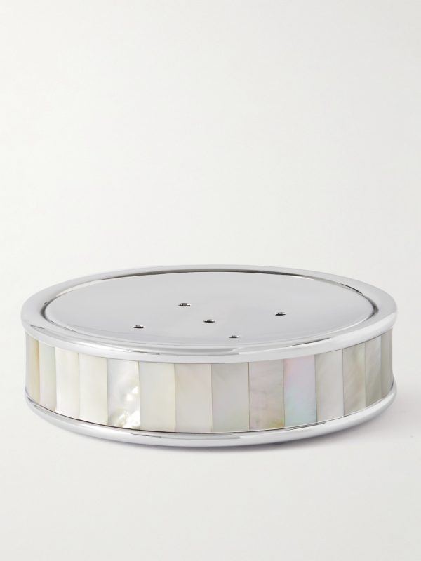 Stainless Steel, Mother-of-Pearl And Chrome-Plated Soap Tray Stainless Steel, Mother-of-Pearl And Chrome-Plated Soap Tray