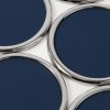 Set of Six Chrome-Plated, Bamboo and Full-Grain Leather Coasters - CU