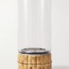 Glass and Bamboo Flower Vase Set
