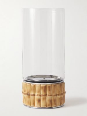 Glass and Bamboo Flower Vase Set Glass and Bamboo Flower Vase Set