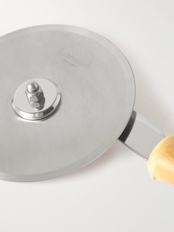 Stainless Steel and Bamboo Pizza Slicer - CU Stainless Steel and Bamboo Pizza Slicer - CU