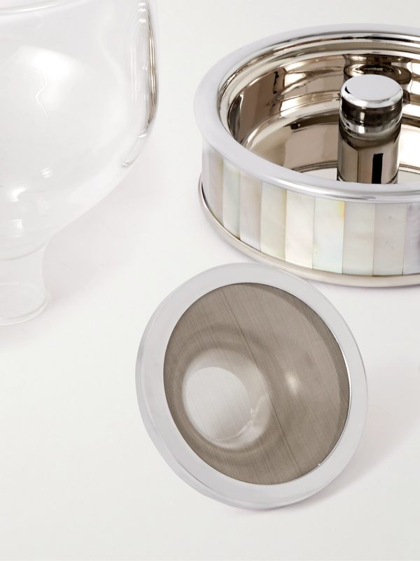 Stainless Steel, Mother-of-Pearl and Glass Wine Filter - CU Stainless Steel, Mother-of-Pearl and Glass Wine Filter - CU