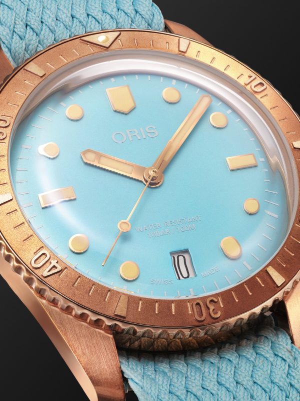Divers Sixty-Five Automatic 38mm Bronze and Recycled-Perlon Watch, Ref. No. 01 733 7771 3155-07 3 19 02BR - CU Divers Sixty-Five Automatic 38mm Bronze and Recycled-Perlon Watch, Ref. No. 01 733 7771 3155-07 3 19 02BR - CU