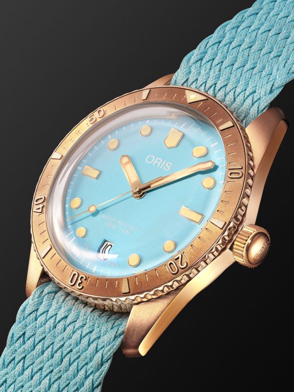 Divers Sixty-Five Automatic 38mm Bronze and Recycled-Perlon Watch, Ref. No. 01 733 7771 3155-07 3 19 02BR - FR Divers Sixty-Five Automatic 38mm Bronze and Recycled-Perlon Watch, Ref. No. 01 733 7771 3155-07 3 19 02BR - FR