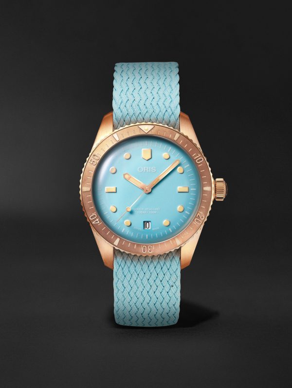 Divers Sixty-Five Automatic 38mm Bronze and Recycled-Perlon Watch, Ref. No. 01 733 7771 3155-07 3 19 02BR Divers Sixty-Five Automatic 38mm Bronze and Recycled-Perlon Watch, Ref. No. 01 733 7771 3155-07 3 19 02BR