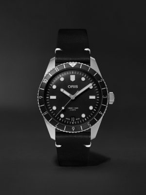 Divers Sixty-Five Automatic 40mm Stainless Steel and Leather Watch, Ref. No. 01 400 7772 4054-07 5 20 82 Divers Sixty-Five Automatic 40mm Stainless Steel and Leather Watch, Ref. No. 01 400 7772 4054-07 5 20 82