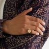 Eye Of Horus Gold Diamond Signet Ring - FR Eye Of Horus Gold Diamond Signet Ring - FR
